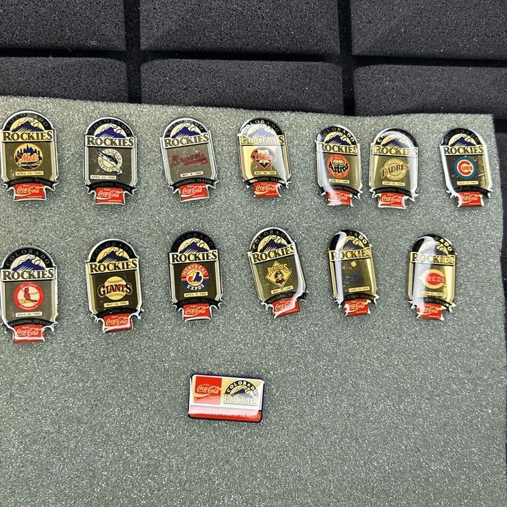 Colorado Rockies Hat Lapel Pins Coca-Cola, 1993 Season, 14pc vintage